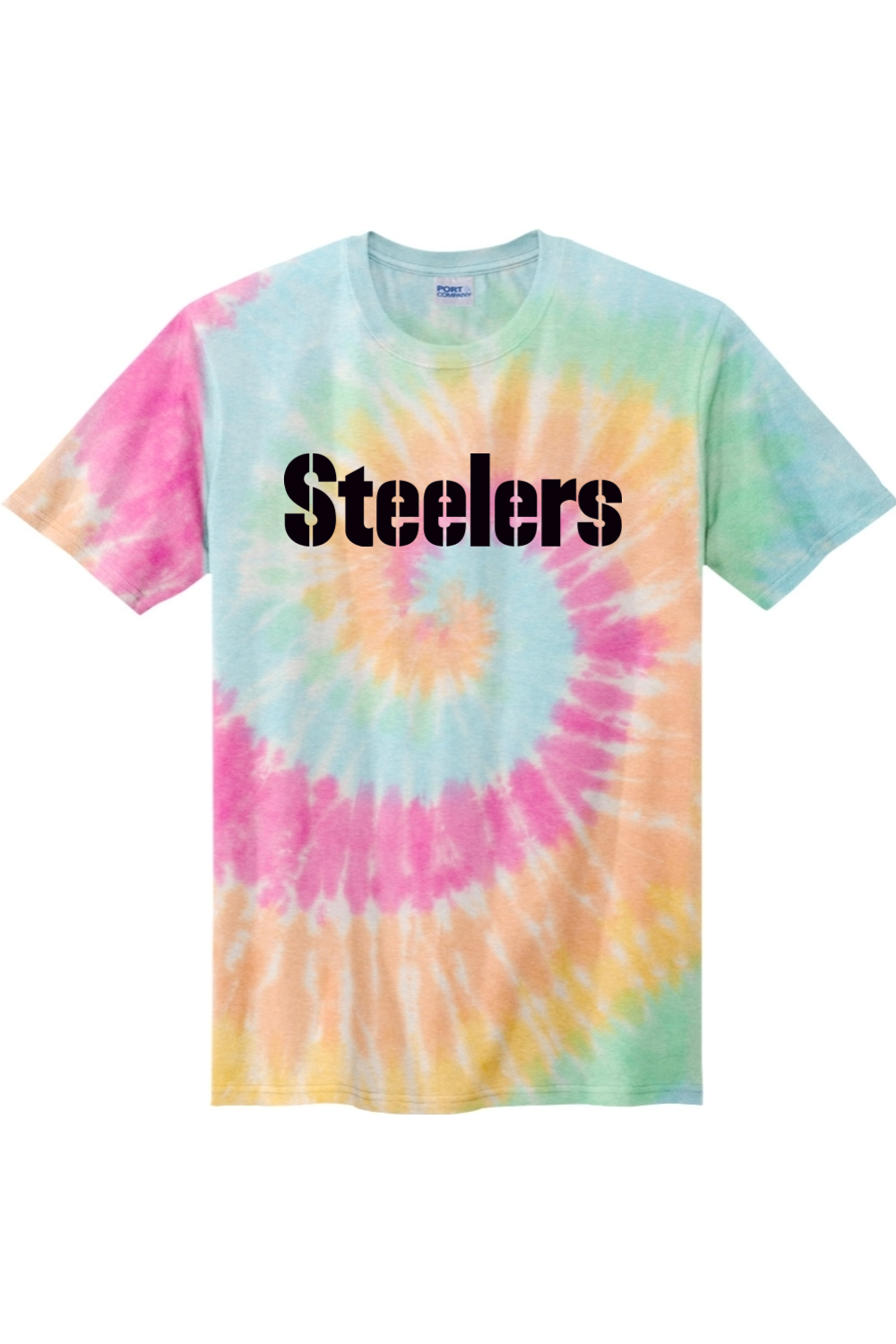 Black Logo Port & Company Youth Tie-Dye Tee
