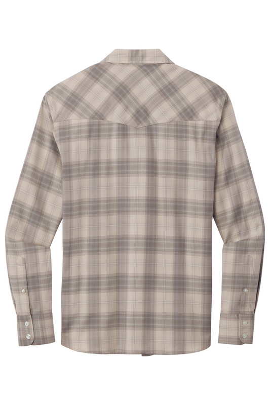 Port Authority Long Sleeve Ombre Plaid Shirt