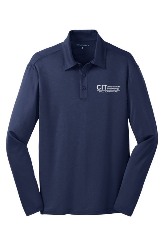 Port Authority Silk Touch Performance Long Sleeve Polo EMBROIDERED