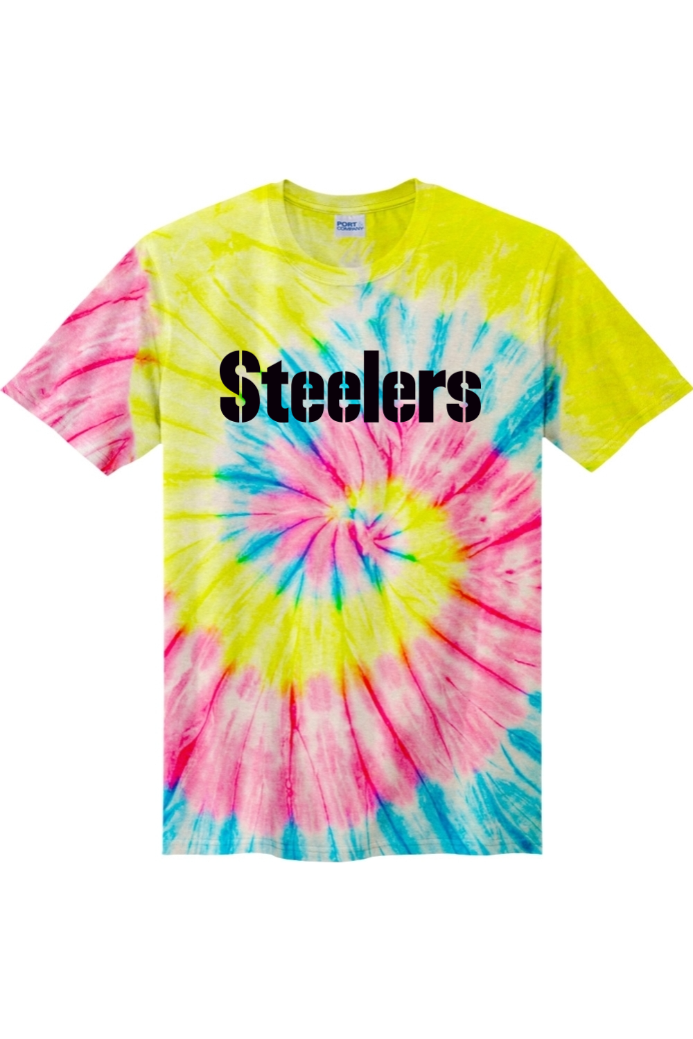 Black Logo Port & Company Youth Tie-Dye Tee