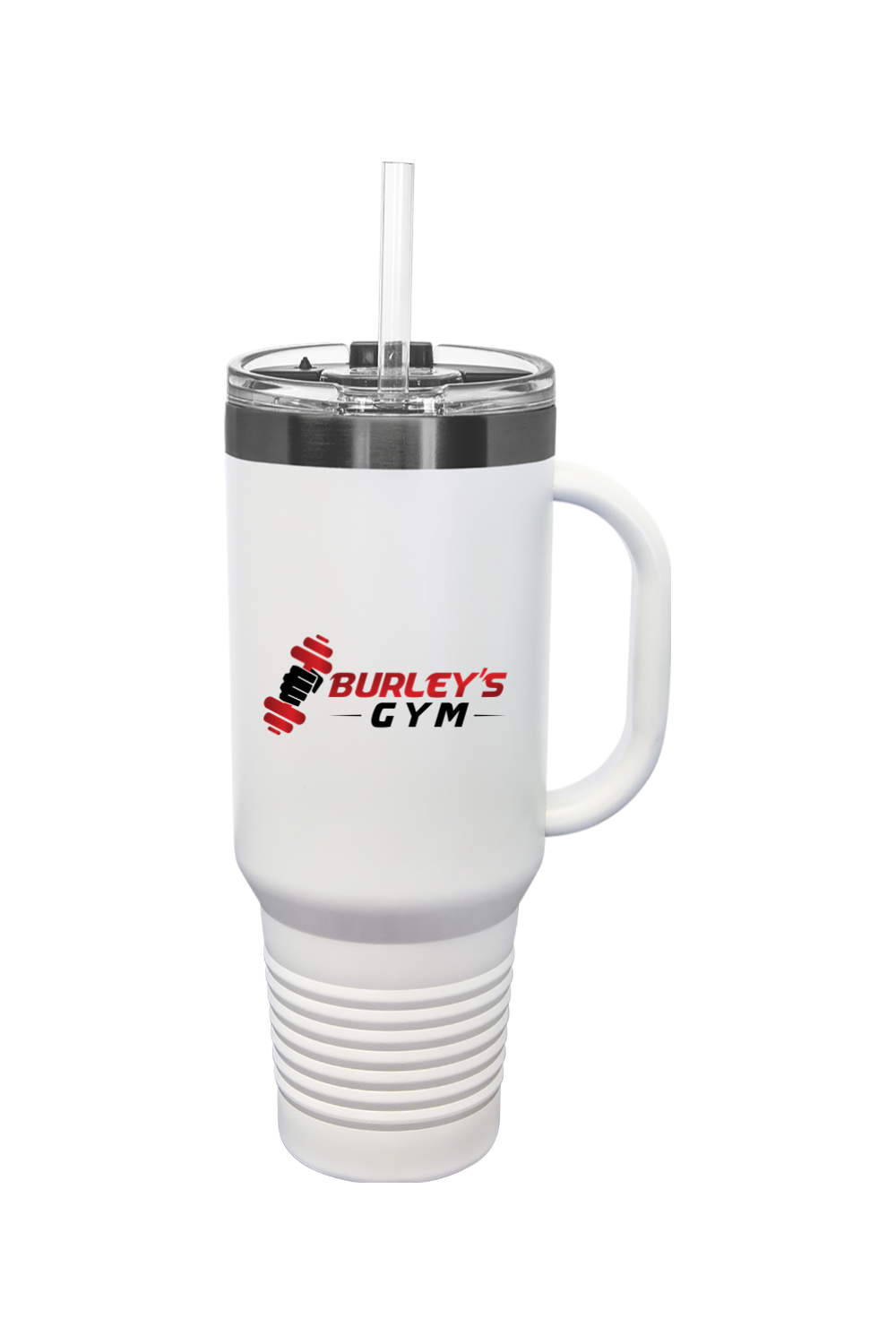 40 oz. ION-Plated Travel Mug with Handle, Straw Included