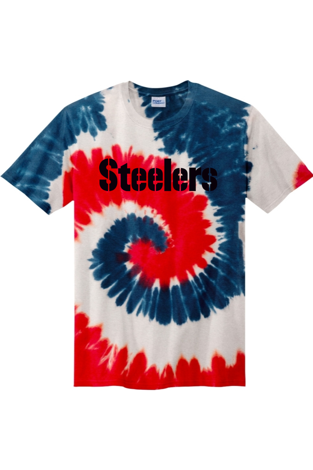 Black Logo Port & Company Youth Tie-Dye Tee