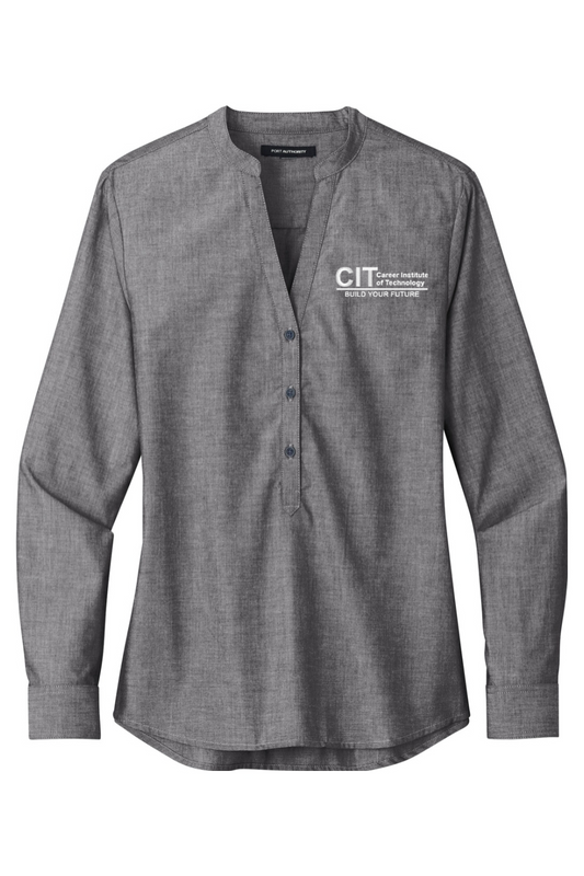 Port Authority Ladies Long Sleeve Chambray Easy Care Shirt