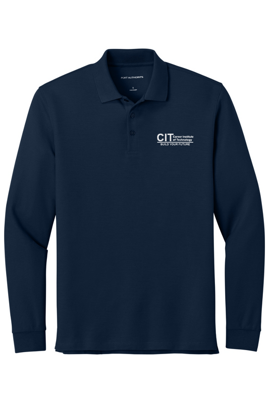 Port Authority Wearever Signature Pique Long Sleeve Polo EMBROIDERED