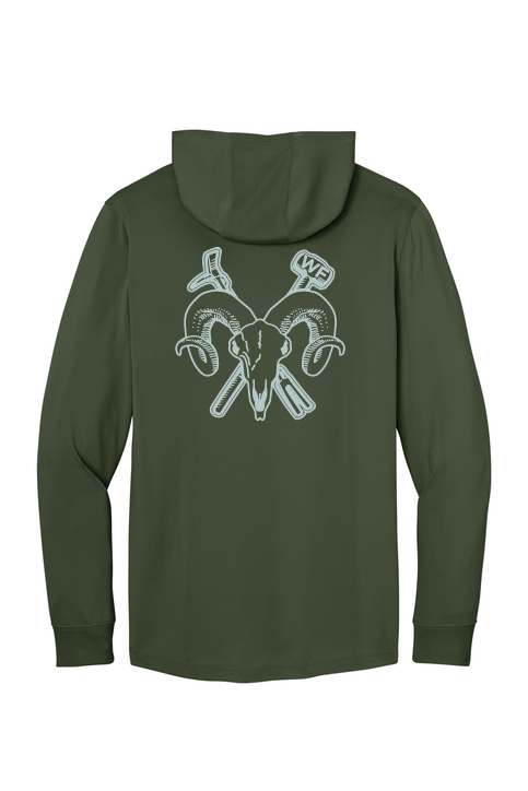 CornerStone Workwear Pro Long Sleeve Hooded Tee - WITH LARGE BACK PRINT