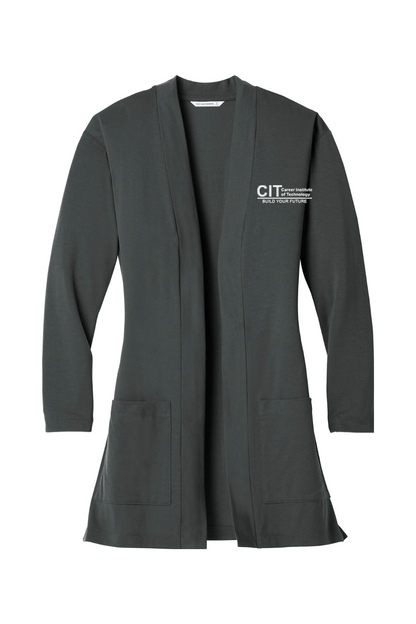 Port Authority Ladies Concept Long Pocket Cardigan EMBROIDERED