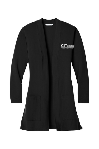 Port Authority Ladies Concept Long Pocket Cardigan EMBROIDERED
