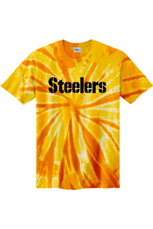 Black Logo Port & Company Youth Tie-Dye Tee