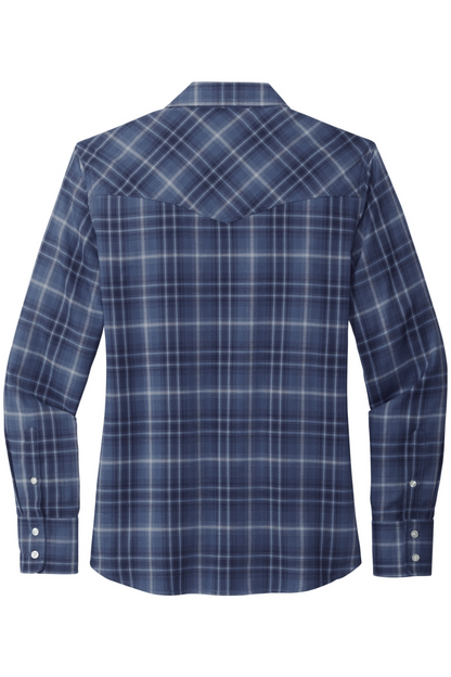 Port Authority Ladies Long Sleeve Ombre Plaid Shirt