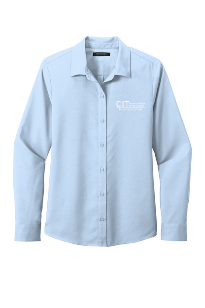 Port Authority Ladies Long Sleeve Performance Staff Shirt EMBROIDERED