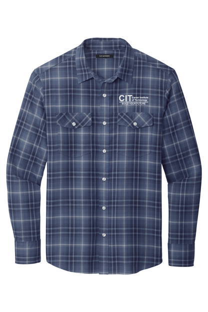 Port Authority Long Sleeve Ombre Plaid Shirt