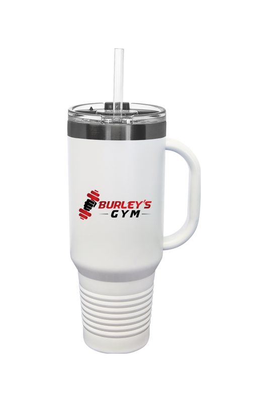 40 oz. ION-Plated Travel Mug with Handle, Straw Included