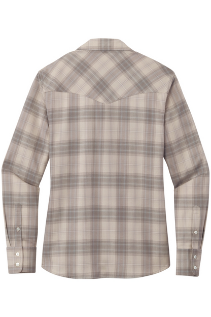 Port Authority Ladies Long Sleeve Ombre Plaid Shirt