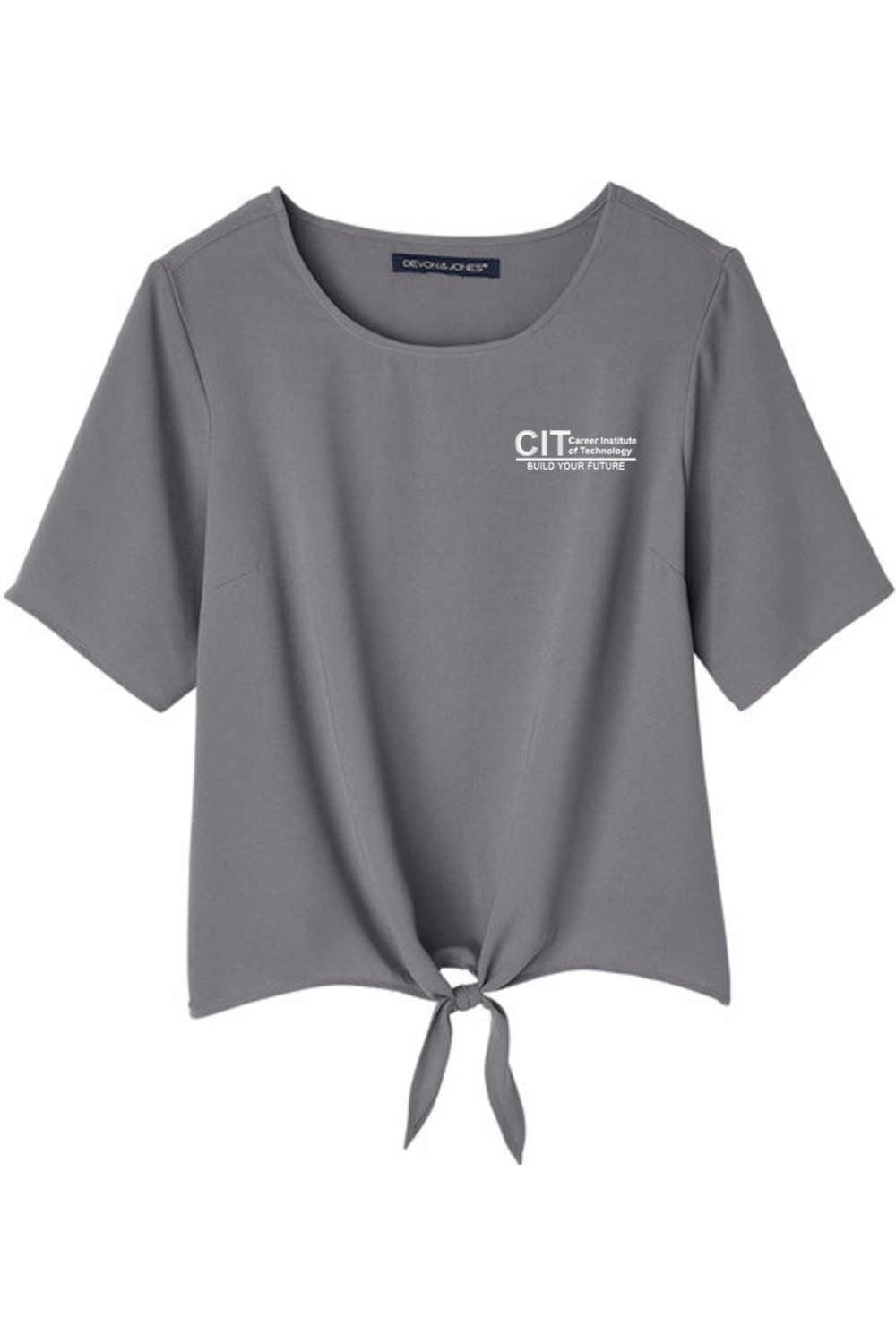Devon & Jones Ladies' Perfect Fit™ Tie-Front Blouse EMBROIDERED