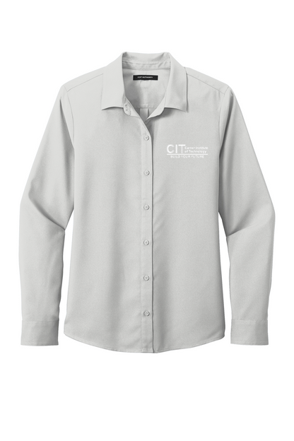 Port Authority Ladies Long Sleeve Performance Staff Shirt EMBROIDERED