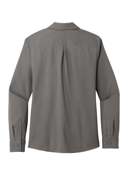 Port Authority Ladies Long Sleeve Performance Staff Shirt EMBROIDERED