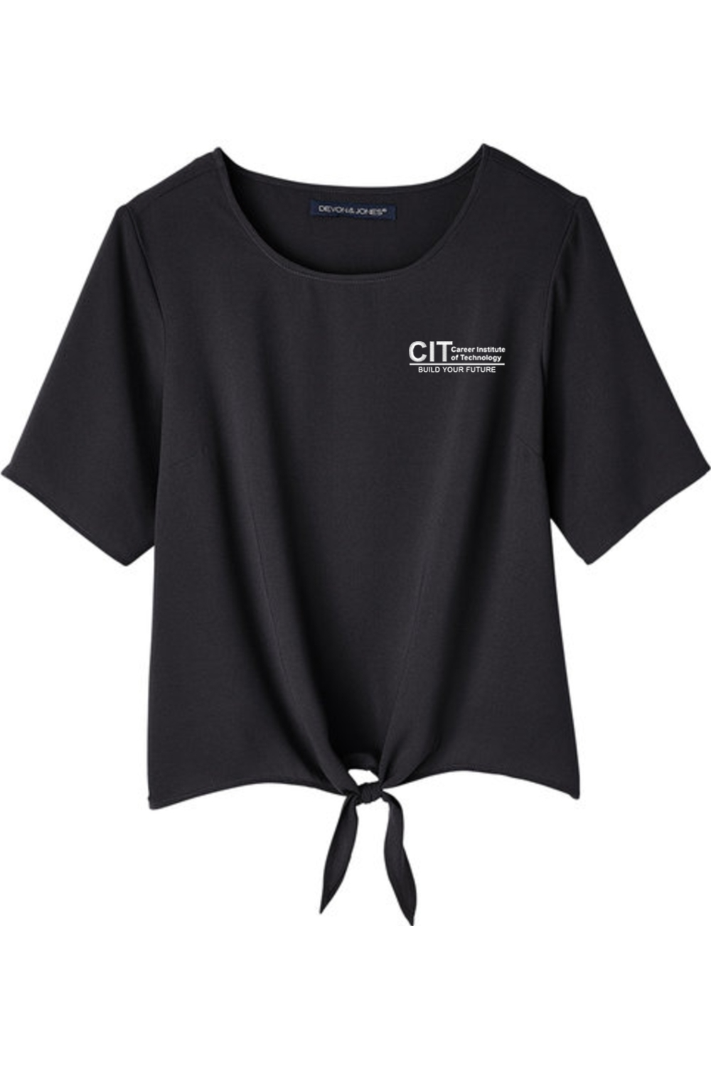 Devon & Jones Ladies' Perfect Fit™ Tie-Front Blouse EMBROIDERED
