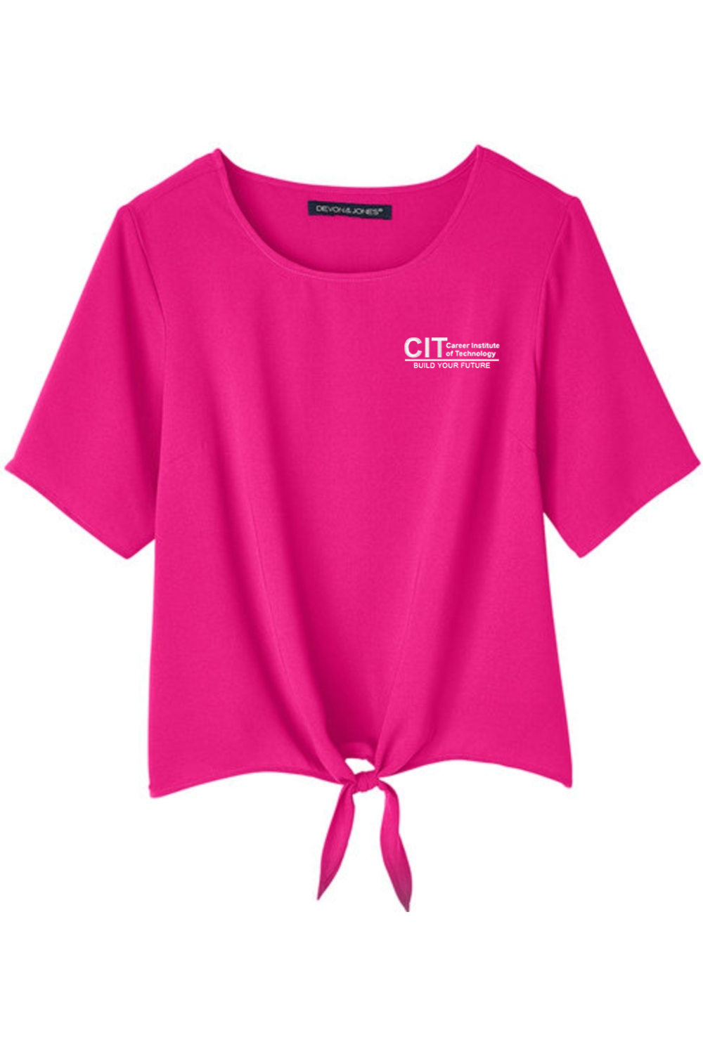 Devon & Jones Ladies' Perfect Fit™ Tie-Front Blouse EMBROIDERED