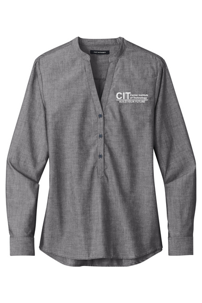 Port Authority Ladies Long Sleeve Chambray Easy Care Shirt