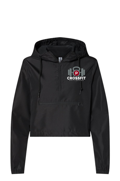 Independent Trading Co. Women's Lightweight Quarter-Zip Pullover Crop Windbreaker