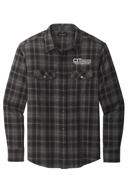 Port Authority Long Sleeve Ombre Plaid Shirt
