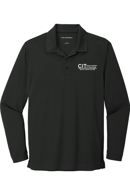 Port Authority Dry Zone UV Micro-Mesh Long Sleeve Polo EMBROIDERED