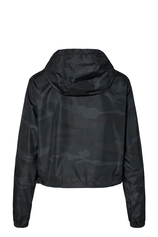Independent Trading Co. Women's Lightweight Quarter-Zip Pullover Crop Windbreaker